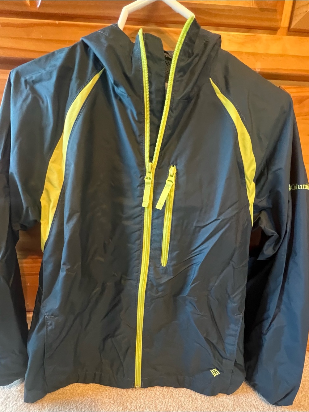 Columbia Kids Blue Jacket with Lime Green Accents